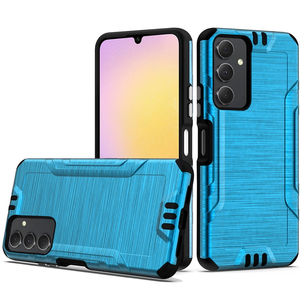 For Samsung A25 5G METKASE Strong Tough Metallic Design Hybrid in Premium Slide-Out Package - Dark Blue