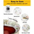 thumbnail image 3 of Round Fitted Tablecloth, Spring Flowers Summer Leaves Farmhouse Botanical Floral Wildflowers Waterproof Table Cloth Table Cover with Elastic Edged for Outdoor Parties, Fits Tables up to 45" - 54", 3 of 4