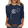 thumbnail image 2 of ShomPort Womens 3/4 Sleeve Tops Round Neck Casual Tunic Tops Printed Basic Tees Blouses for Summer, 2 of 3