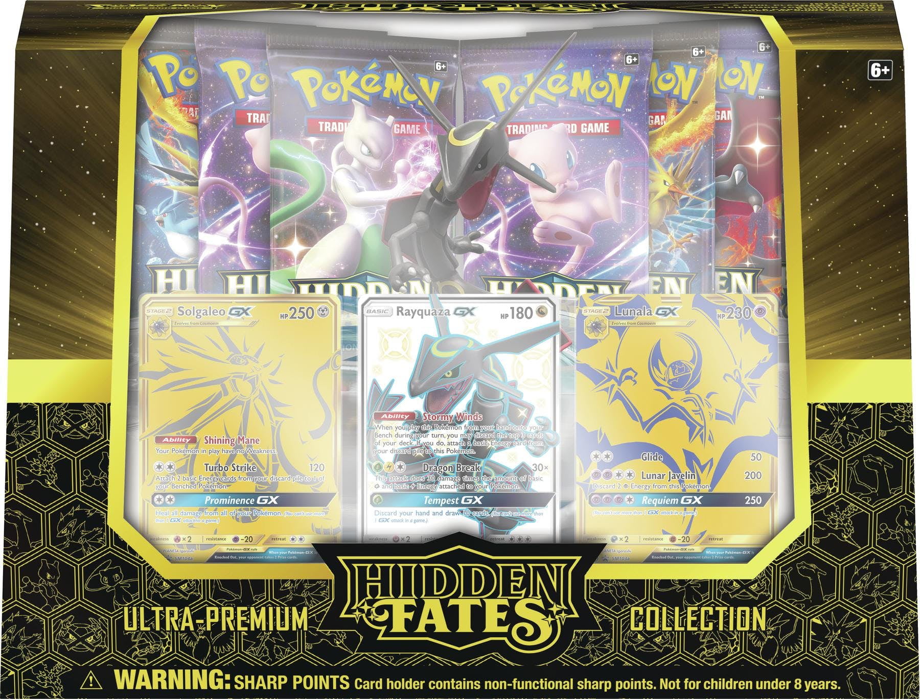 Pokemon Hidden Fates Premium Collection Shiny Rayquaza Figure & shiny GX  card!