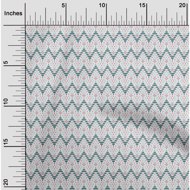 oneOone Polyester Lycra Fabric Chevron|Triangle & Square Geometric Printed Craft Fabric BTY 56 Inch Wide