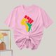 thumbnail image 2 of Camiseta de Cuello Redondo Impresa Nueva Moda Casual de Manga Corta de las Mujeres, Mezcla Ligera de Poliéster para la Primavera, 2 of 6