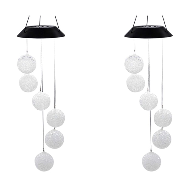 2X CarillóN de Viento Colgante con EnergíA Solar para Exteriores, Campanillas de Viento, DecoracióN ÚNica para JardíN y Patio Al Aire Libre, los Mejores Regalos para Mamá