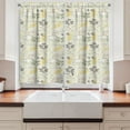 thumbnail image 2 of Ambesonne Vintage Kitchen Curtains, Farm Florals Swirl, 55"x45", Charcoal Grey Marigold, 2 of 3