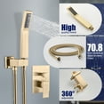 thumbnail image 6 of Cobbe Shower Set,10-inch Rainfall Shower Head with Handheld Sprayer,Shower system for Bathroom Rough-in Valve Body and Trim Included, Brushed Gold, 6 of 12