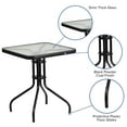 thumbnail image 5 of Flash Furniture Brazos Series 3-Piece Steel Glass Patio Table and Chair Set, Black, 5 of 12