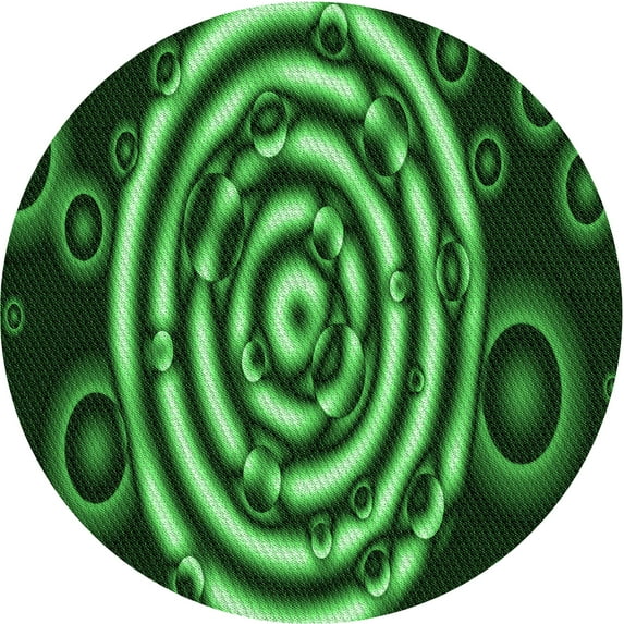 Ahgly Company Indoor Round Patterned Dark Forest Green Area Rugs, 5' Round