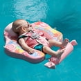 thumbnail image 6 of HECCEI Mambobaby Durable Safety Buckle and Canopy Kids Pool Ring Float, Pearl Foam, Pink, 6 of 7