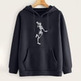 thumbnail image 4 of Sudadera estampada con capucha retro de manga larga suelta divertida vintage para mujer con mangas caídas en los hombros Pompotops gfhjh7185, 4 of 7