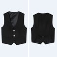 thumbnail image 4 of GiLiling Vest for Boys Girls Fall Lightweight Casual Uniform Jacket Underarm Top Fashion School Gilet Sleeveless Waistcoat Coat (Black, 18-24 Months), 4 of 6