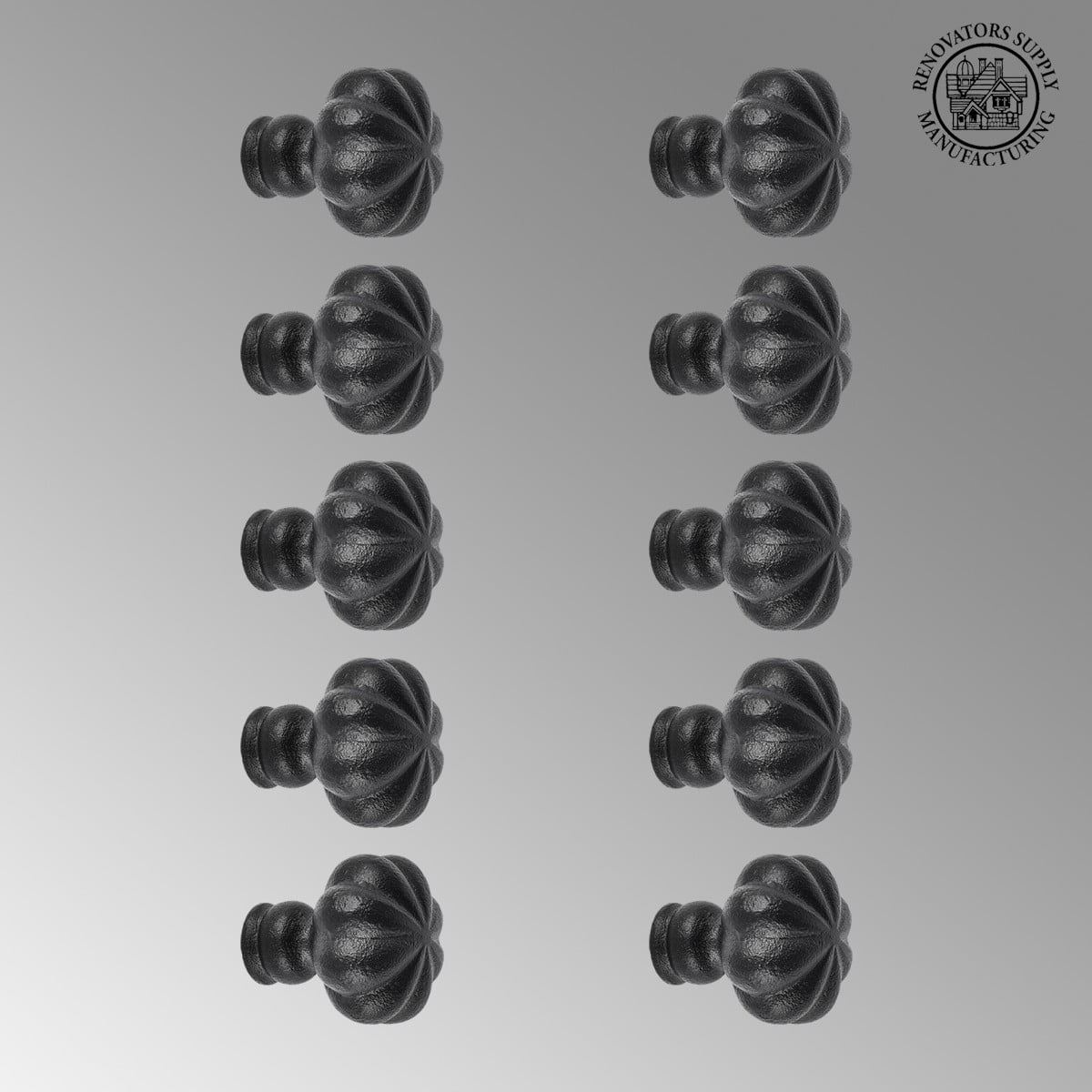 Renovators Supply Kitchen Cabinet Knobs 1.5" Iron Floral Drawer Knobs for Kitchen Cabinets and Drawers w/Screws Pack of 10