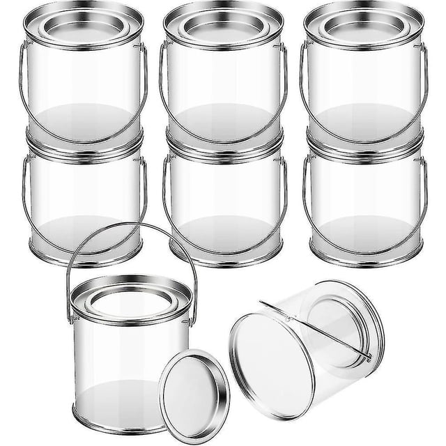 Paint Bucket Clear Bucket With Metal Lids And Handle 8 Pack High-quality