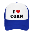 thumbnail image 2 of I Heart Corn Love Food Funny Trucker Hat Baseball Cap Unisex Blue, 2 of 5