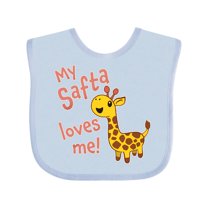 Inktastic My Safta Loves Me Cute Giraffe Boys or Girls Baby Bib