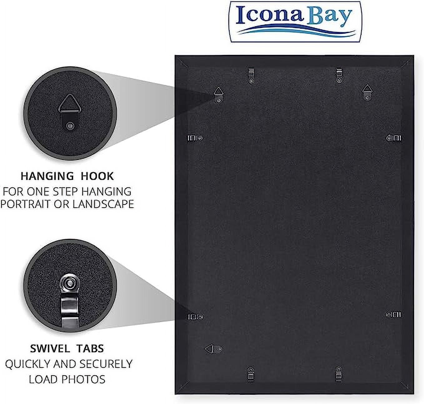 Icona Bay 13x19 Black Sturdy Wood Composite Picture Frames, 4 Pack, Liberty Collection (US Company)