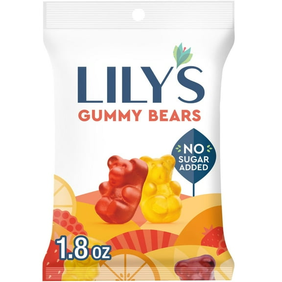 LILY'S Assorted Flavored No Sugar Added Gummy Bears Bag, 1.8 oz, Package May Vary