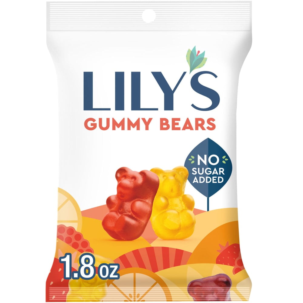 LILY'S Assorted Flavored No Sugar Added Gummy Bears Bag, 1.8 oz, Package May Vary