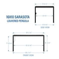 thumbnail image 3 of Backyard Discovery Sarasota 16'x10' Galvanized Steel Louvered Pergola Kit, Adjustable Roof, 3 of 14