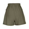 thumbnail image 6 of Fengactive Women's Cotton Linen Casual Shorts Loose Fit Drawstring Elastic Waist Pull On Shorts with Pockets, 6 of 8