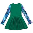 thumbnail image 4 of Alvivi Kids Girls Printed Patchwork Swim Dress Rashguard One Piece Long Sleeve Swimwear Swimsuit Dark Green 16, 4 of 7