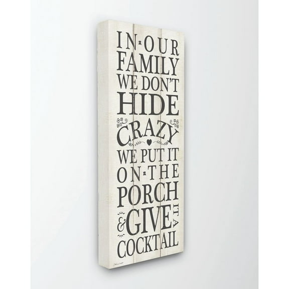 Stupell Industries Don't Hide Crazy Funny Country Home Wood Textured Word Design Canvas Wall Art by Stephanie Workman Marrott