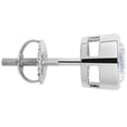 thumbnail image 3 of 14K Solid White Gold | Bezel Set Round Cut Cubic Zirconia Stud Earrings | 2.0 CTW | Screw Back Posts | Everyday Elegance, 3 of 9