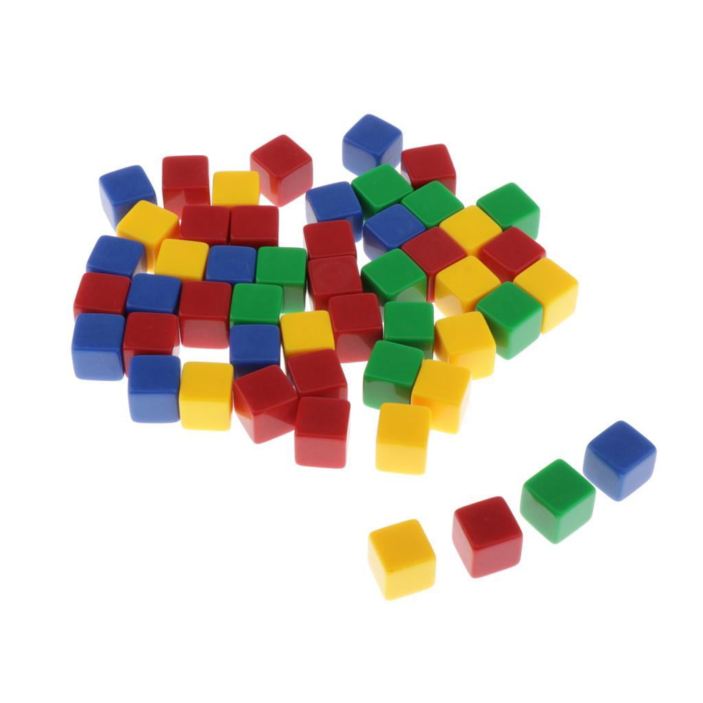LeeQinersw 100 Pack Creative Plastic Colorful Blank D6 Dice 16mm for Math Teaching