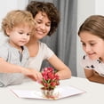 thumbnail image 6 of IOYOUNOW Red Amaryllis Flower Bouquet – 6x6 Pop Up Flower Bouquet Card, Paper Flower Bouquet Greetings Card | Perfect for Anniversary, Valentines Day, Birthday- Paper Flower To Show Love And Passion, 6 of 7