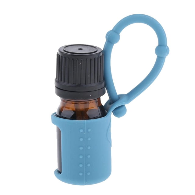 Botella de vidrio de aceite esencial Zulema 5 ml con Estuche de silicona azul