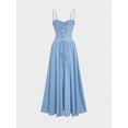 thumbnail image 6 of Elegant Blue Ball Gown Dress With Spaghetti Straps And Pleated Skirt For Wedding Guest Or Formal Event, 6 of 8