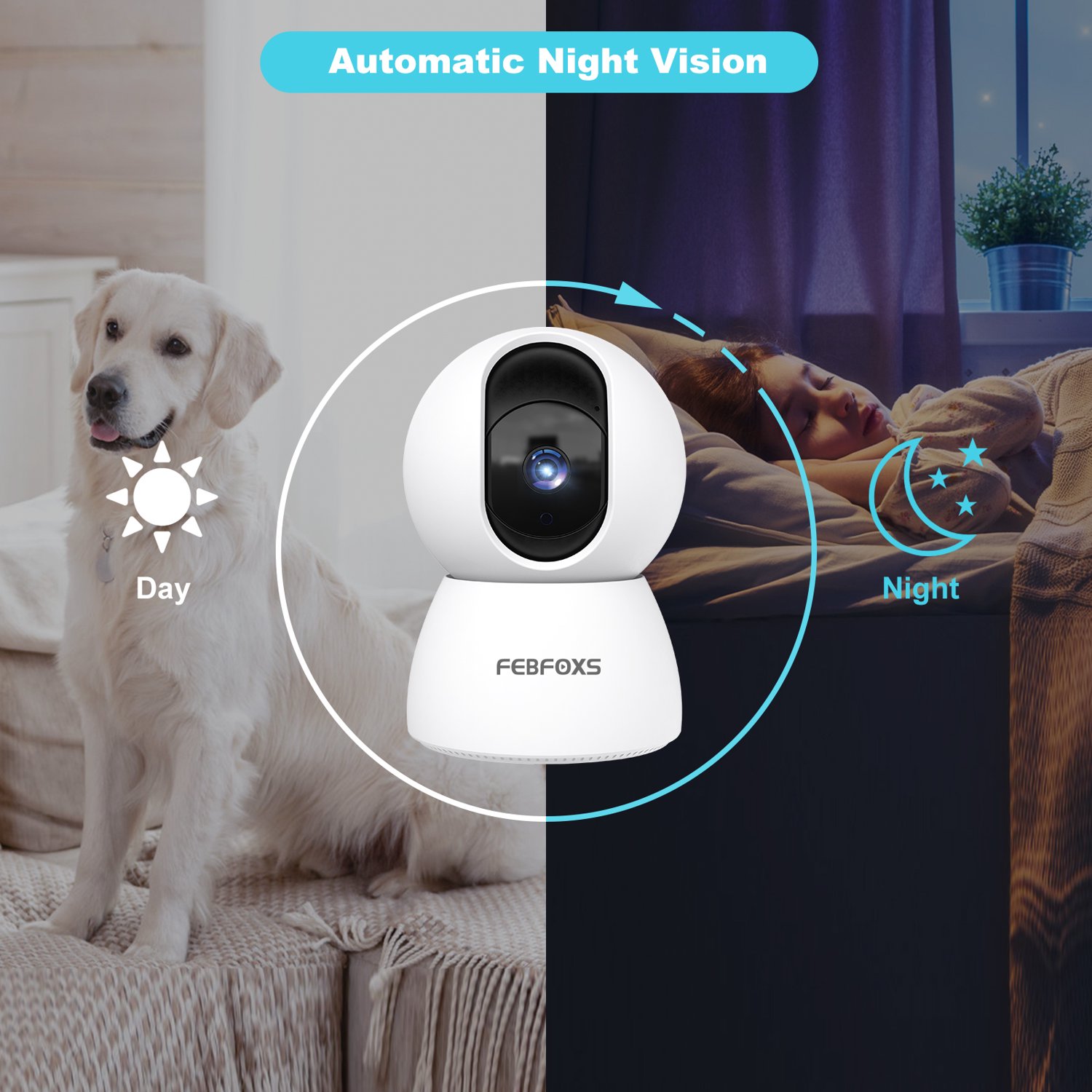 Febfoxs D305 Baby Monitor Security Camera for Home Security - image 6 of 7