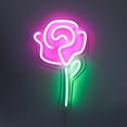 thumbnail image 3 of Isaac Jacobs Letrero de pared LED de 13 x 8,66 pulgadas con flor de rosa rosa neón con tallo verde para luz fría, arte de pared, decoración de dormitorio, accesorios para el hogar (ROSE), 3 of 5