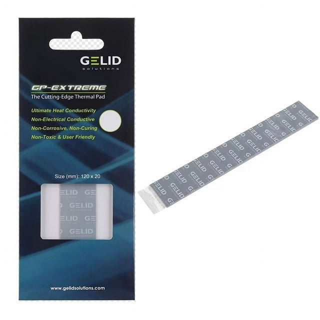 GELID GP-EXTREME Coussin Thermique Multi-Tailles Haute Performance CPU/GPU Carte Graphique Coussin Thermique Carte Mère Coussin Thermique 120X20 3.0mm