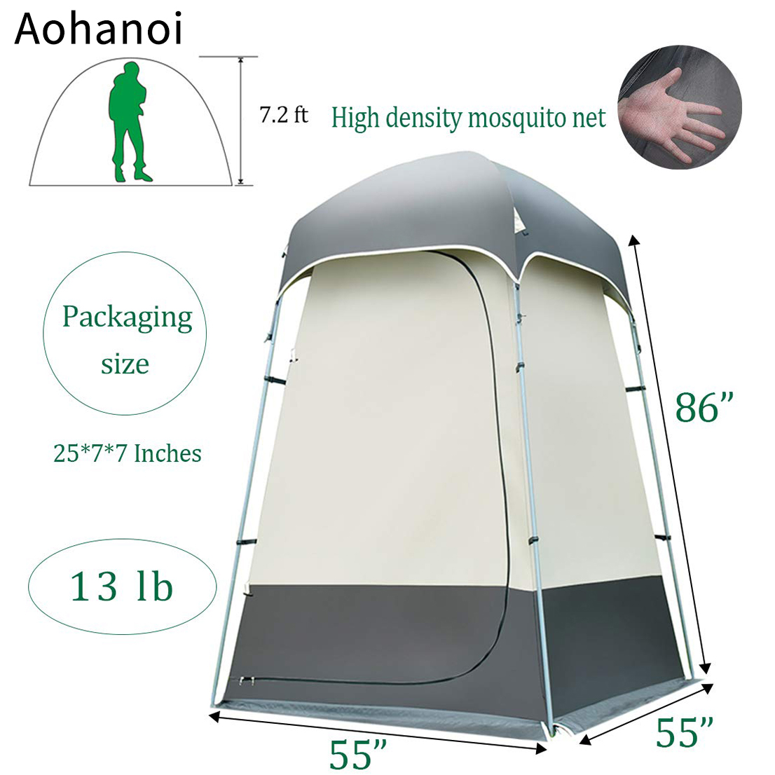 Aohanoi Outdoor Shower Tent Changing Room Privacy Portable Camping Shelters - image 5 of 6