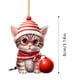 thumbnail image 3 of Colgante de árbol de Navidad con gato bonito con gorro de Papá Noel Colgante para coche Colgante para bolso Colgante plano de acrílico 2D con árbol de Navidad, 3 of 8