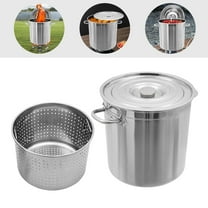 78-Qt Stainless Steel Stock Pot W/ Metal Lid Seafood Crawfish Crab Boil Pot for Parties, Outdoor Events