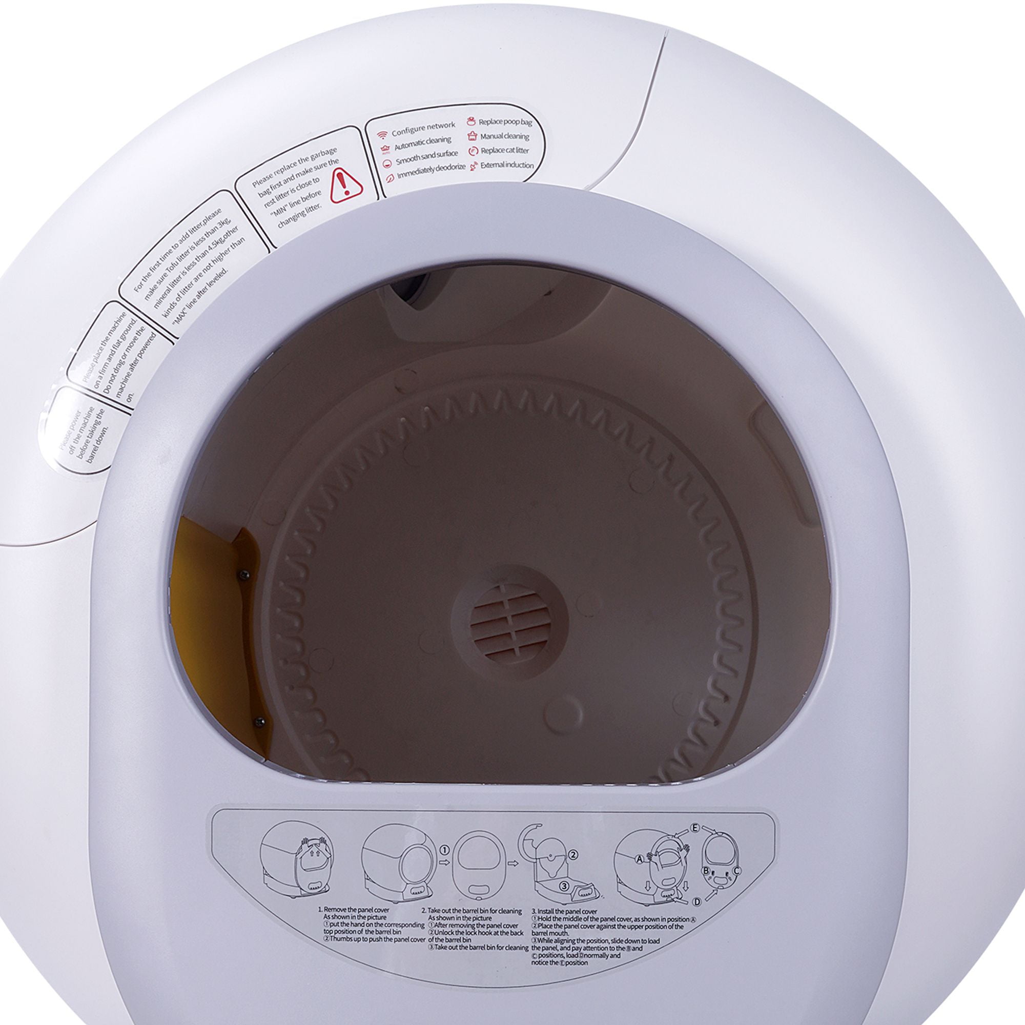 resenkos 65L Self Cleaning Cat Litter Box for Multiple Cats, App Control Support 2.4G WiFi /Odor Removal Automatic Cat Litter Box with 9L Collection Bin, Gray