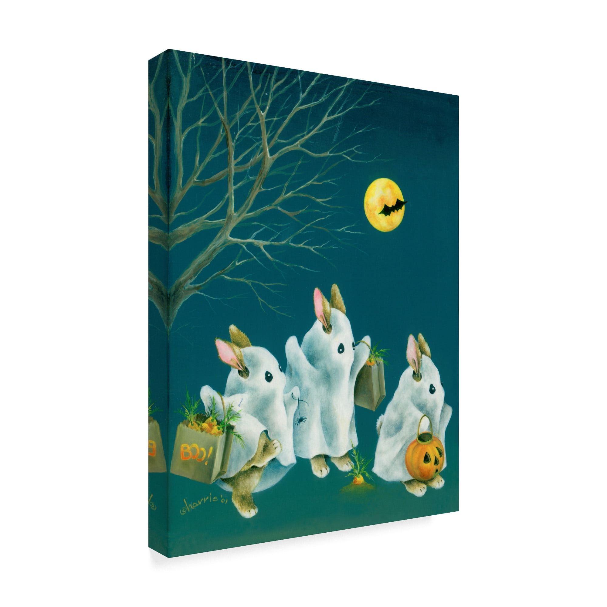 Trademark Fine Art 'Boo Bunnies' Canvas Art by Peggy Harris