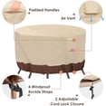 thumbnail image 3 of Round Patio Furniture Covers, 100% Waterproof Outdoor Table Chair Set Covers, Anti-Fading Cover for Outdoor Furniture Set, UV Resistant (Beige&brown, 84"DIAx28"H), 3 of 6