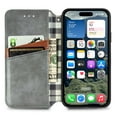 thumbnail image 3 of for Motorola ThinkPhone 25 Leather Phone Case Wallet, Built in Magnetic Folio Flip Cover Ultra Thin Slim, Multi Hidden Card Holder Cash Slot, Fashion Plaid Lining, Kickstand, 3 of 8