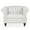White, variant on Classic Faux Leather Sofa, Upholstered Tufted Single Couch Armchair with Removable Cushion Rubber Wood Legs for Living Room Bedroom Apartment
