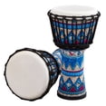 thumbnail image 1 of Tambor Africano Tambor de mano Djembe de tambor africano portátil de 8 pulgadas con patrones de arte coloridos Instrumento musical de percusión TOMSHOO Tambor Africano, 1 of 6