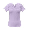thumbnail image 3 of SNKSDGM Women's Plus Casual Easter Shirts for Women Going Out Tops for Women College Lace Women's T Shirt Lace T Shirt Casual Top Shirt Patchwork T Shirt Spring Tops for Women Plus Size 2025, 3 of 5