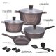 thumbnail image 4 of Batería de cocina antiadherente 13 piezas para inducción ollas y sartenes café, 4 of 7