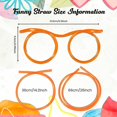 thumbnail image 3 of 4 Pieces Silly Straws - Novelty Flexible Soft Drink Eyeglasses, Fun Party Drinking Straw Eye Glasses, Crazy Funky Drinking Tube for Party Supplies, Ch, 3 of 5