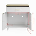 thumbnail image 3 of ZephyPaws Cat Litter Box Enclosure Furniture,Indoor 2-in-1 Wooden Hidden Cat House & Bathroom Cabinet with Scratching Board Doors and Drawer, 32"x 16"x 33"H - White, 3 of 8