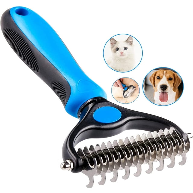 Cepillo para subpelo para perros FloreceBien, cepillo para gatos para pelo largo, rastrillo para subpelo, herramienta de aseo de 2 caras, subpelo para mascotas, peine para subpelo que elimina el