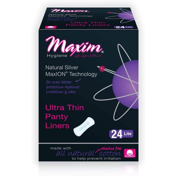 Maxim Hygiene Natural Silver Maxion Technology Ultra Thin Panty Liner, Lite 24 ea