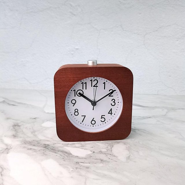 color Brune Rveil Bois Reveil Analogique De Voyage Lumineux Silencieux Sans Tic-tac Avec Fonction Snooze, Horloge Aiguilles Alarme Sonore Croi