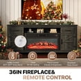 thumbnail image 3 of Sonegra 80" Fireplace TV Stand, Entertainment Center for TVs Up to 90”, TV Console with Storage Cabinets, Media Console for Living Room, Gray TV Stand and Black Fireplace, 3 of 8